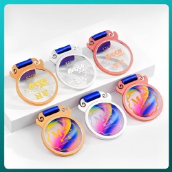 Award Medal with Crystal Accents