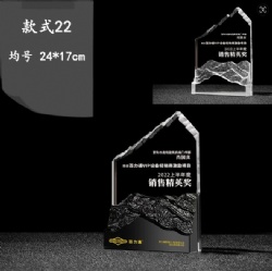 Crystal Award with Mountain Relief and Architectural Design