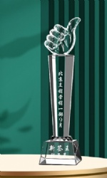 Clear Crystal Thumb-up Award