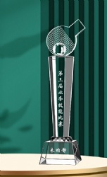 Clear Crystal Ping Pong Racket Award