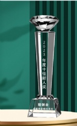 Crystal Award - Diamond Top, Silver Pillar, 2023 Achievement