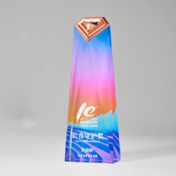 Crystal Award - Gradient Crystal with Rose Gold Top