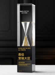 Gold & Silver Hourglass in Crystal Award