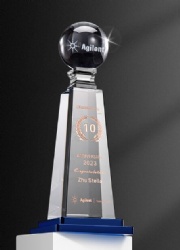 Crystal Award - Agilent 10th Anniversary Celebration Crystal Award
