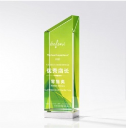 Green Angled Crystal Award
