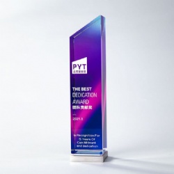 Crystal Award - Purple and Blue Gradient Rectangular Award