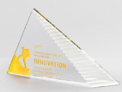 Gold and Clear Staircase Crystal Award