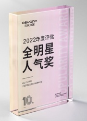 Pink Gradient Rectangular Crystal Award