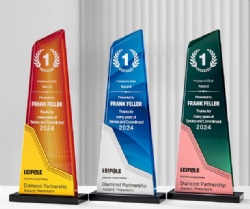 Angled Crystal Award with Color Gradient