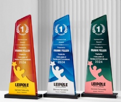 Angled Crystal Award with Color Options