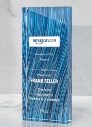 Blue Rectangular Crystal Award
