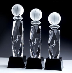 Crystal Award: Basketball Player Design with Clear Crystal Ball