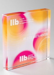 Gradient Colored Rectangular Crystal Award