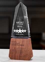 Obelisk Crystal Award with Ebony Base