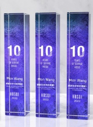 Blue Gradient Rectangular Crystal Award