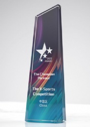Crystal Award - Tapered Shape with Color Gradient