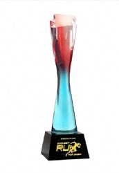 Gradient Red and Blue Crystal Award
