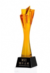 Golden Star-Shaped Crystal Award