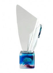 Blue and Clear Crystal Award