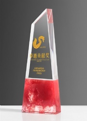Angled Red Crystal Award