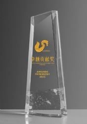 Gold Logo & Trapezoid Crystal Award