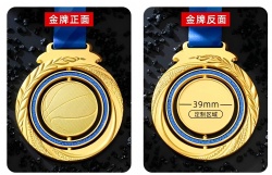 Golden Basketball Circle Custom Medal