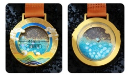 Flowing Snowflakes Round Custom Medal