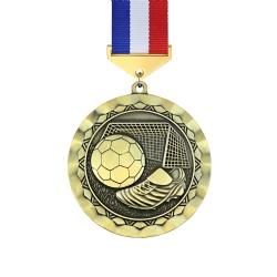 Gold Soccer Goal and Cleat Medal