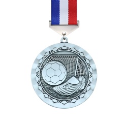 Silver Soccer Goal and Cleat Medal