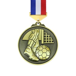 Gold Soccer Player Action Medal