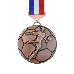 Bronze Soccer Player Action Medal
