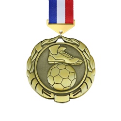 Gold Soccer Shoe and Ball Medal