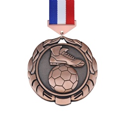 Bronze Soccer Shoe and Ball Medal