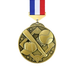 Gold Baseball Diamond Achievement Medal