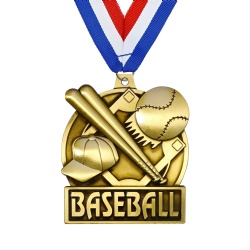 Gold Baseball Sports Medal