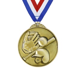 Gold Baseball Player Medal