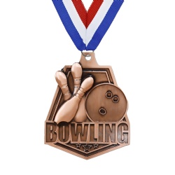 Bronze Bowling Pin and Ball Medal