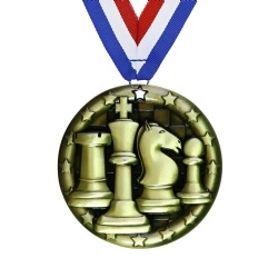 Gold Chess King and Pawn Medal