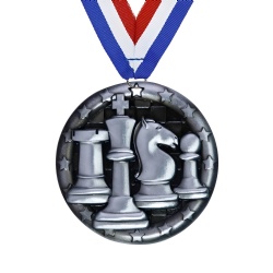 Silver Chess King and Pawn Medal