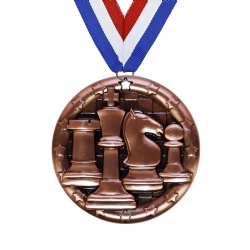 Bronze Chess King and Pawn Medal