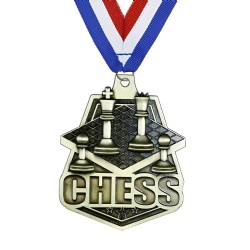 Gold Chess King and Queen Medal
