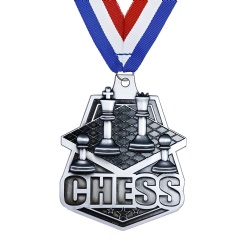 Silver Chess King and Queen Medal