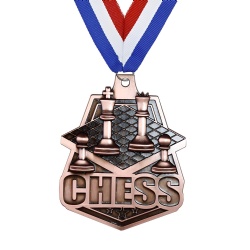 Bronze Chess King and Queen Medal