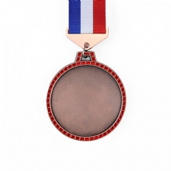 Red-Accented Medal with bronze-buckle ribbon