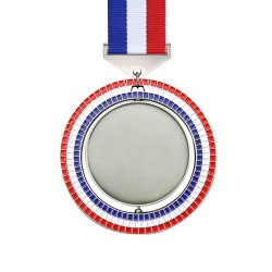 Round Red White Blue Pattern Medal