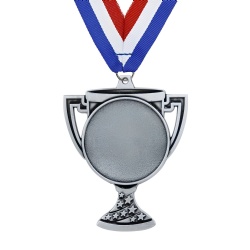 Silver Trophy Cup Shaped Medal