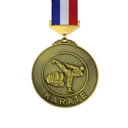 Gold Karate Action Medal