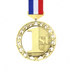 Gold Star Border Second Place Medal