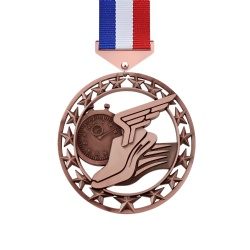 Bronze Winged Shoe and Stopwatch Medal
