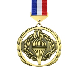 Gold Medal with Torch and Laurel Wreath